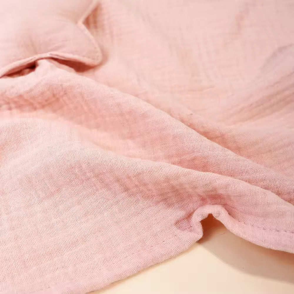 Baby Cotton Muslin Comfortable Blanket Cute Cat Doll with Cat Pattern for Infant Kids Sleep Appease Towel