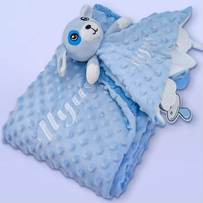 Personalized Baby Security Blanket with Name – Custom Newborn Comfort Towel for Stroller Sleep, Baby Shower Gift