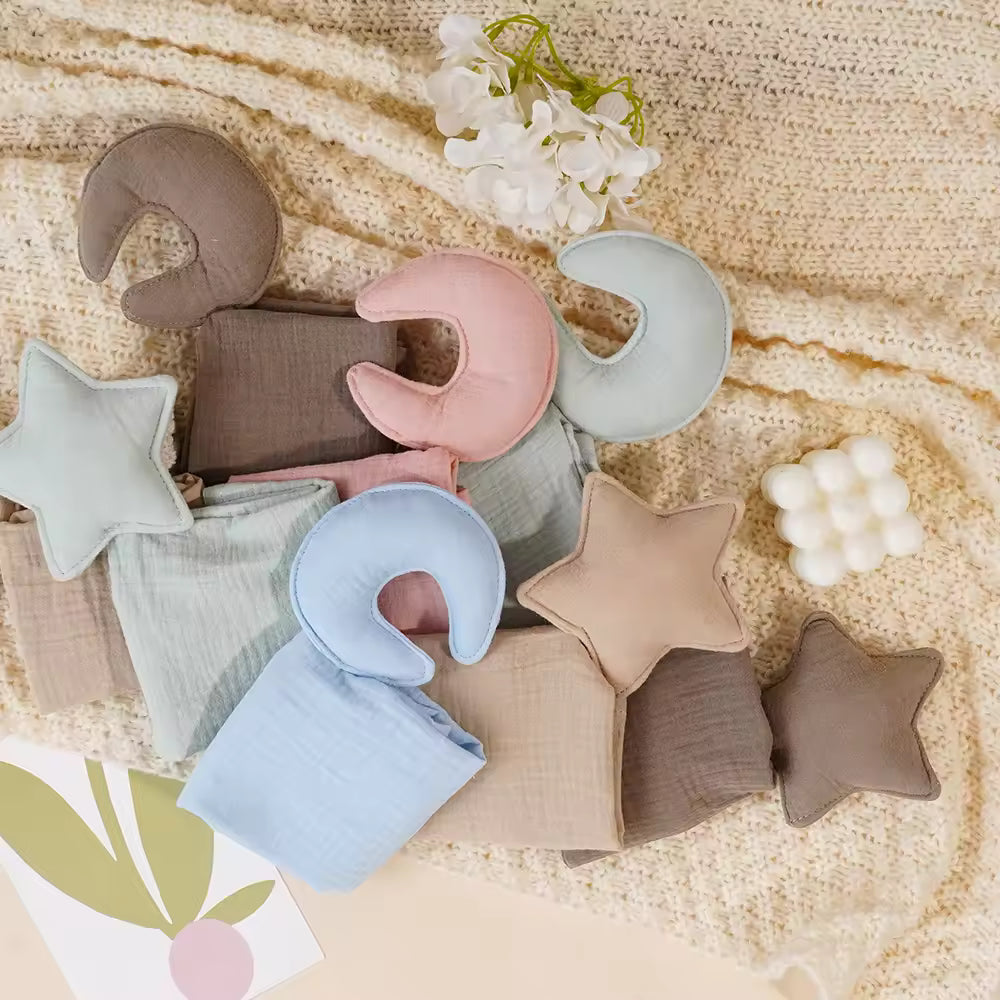 Baby Cotton Muslin Comfortable Blanket Cute Cat Doll with Cat Pattern for Infant Kids Sleep Appease Towel