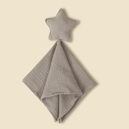 Baby Cotton Muslin Comfortable Blanket Cute Cat Doll with Cat Pattern for Infant Kids Sleep Appease Towel