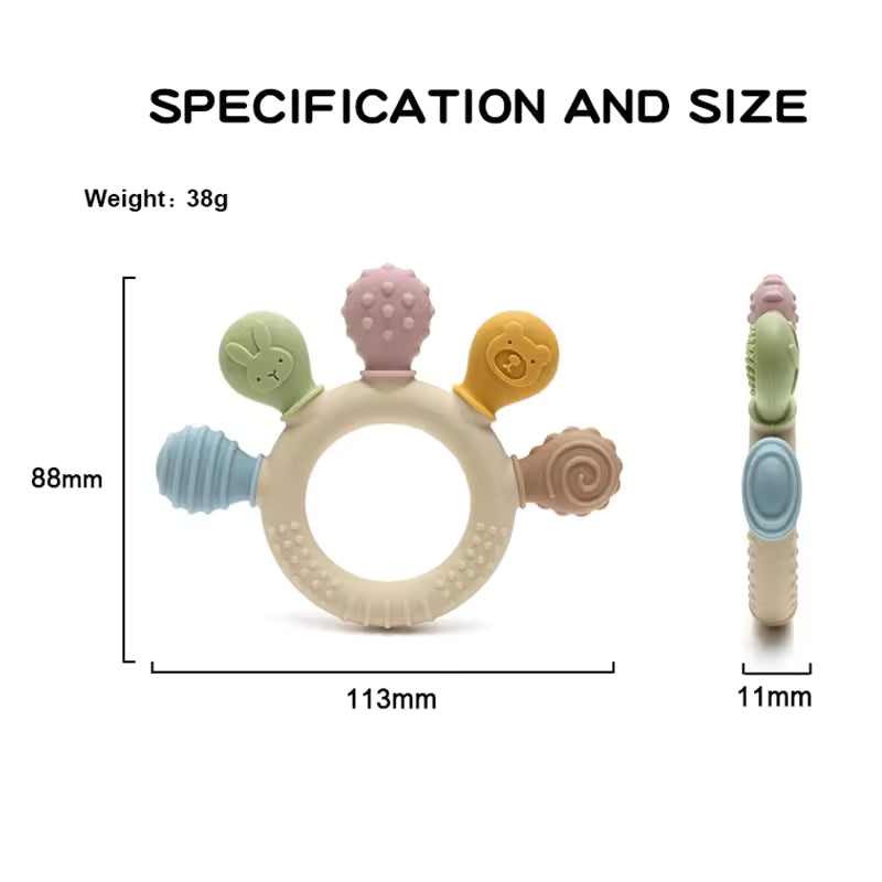 BPA-Free Silicone Baby Teether – Food Grade Sensory Chew Toy for Newborns