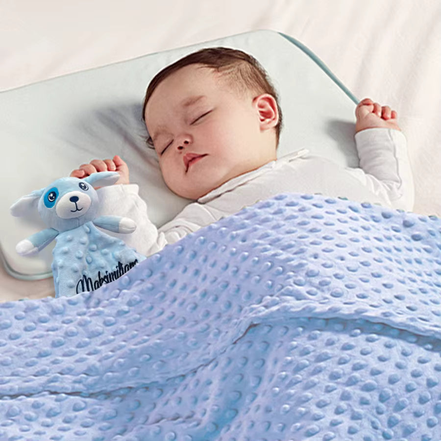 Personalized Baby Security Blanket with Name – Custom Newborn Comfort Towel for Stroller Sleep, Baby Shower Gift